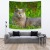 Chartreux Cat Nature Print Tapestry