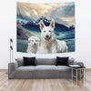 White Shepherd Dog Print Tapestry