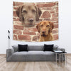 Wirehaired Vizsla On Wall Print Tapestry