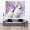 Cute American Eskimo Dog Print Tapestry