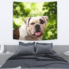 American Bulldog On Green Print Tapestry