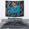 Anglo Arabian Horse On Black Print Tapestry