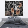 Australian Silky Terrier On Black Print Tapestry