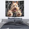 Australian Terrier On Black Print Tapestry