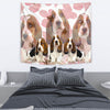 Cute Basset Hound Print Tapestry