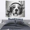 Beagle With Headphones Print Tapestry