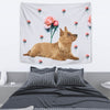 Australian Terrier With Rose Print Tapestry