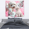 Bichon Frise On Pink Print Tapestry