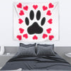 Dog Paws Love Print Tapestry