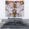 Charolais Cattle (Cow) Floral Print Tapestry