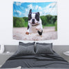 Boston Terrier Running Print Tapestry