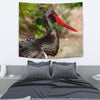 Black Stork Bird Print Tapestry