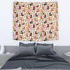 Yorkie Dog Floral Print Tapestry