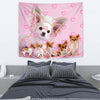 Chihuahua On Pink Print Tapestry