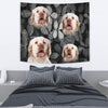 Clumber Spaniel On Black Print Tapestry