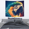 Blue And Yellow Macaw Parrot Vector Art Print Tapestry