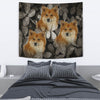 Icelandic Sheepdog On Black Print Tapestry