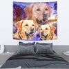 Labrador Retriever On Voilet Print Tapestry