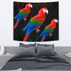 Red And Green Macaw Parrot Print Tapestry