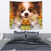 Cute Papillon Dog Print Tapestry