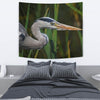 Grey Heron Bird Print Tapestry