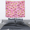 Pink Daisy Flower Print Tapestry