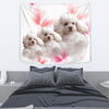 Cute Poodle On Soft Pink Print Tapestry