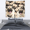 Laughing Pug Dog Print Tapestry