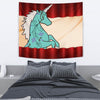 Unicorn Print Red Tapestry