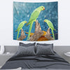 Rose Ringed Parakeet On Raining Print Tapestry