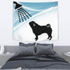 Cute Pug Dog Bath Print Tapestry