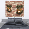 Lovely Rottweiler On Wall Print Tapestry