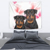 Rottweiler On Soft Pink Print Tapestry