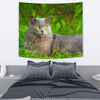 Chartreux Cat Nature Print Tapestry