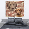 Wirehaired Vizsla On Wall Print Tapestry