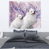 Cute American Eskimo Dog Print Tapestry