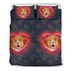 Nova Scotia Duck Trolling Retriever In heart Print Bedding Set