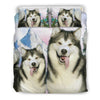 Laughing Alaskan Malamute Print Bedding Set