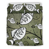 White Fish Print Bedding Sets