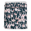 Border Collie Dog In Lots Print Bedding Set