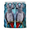 African Grey Parrot Art Print Bedding Set