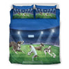 Italian Greyhound Playing Football Print Bedding Sets