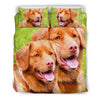 Lovely Nova Scotia Duck Tolling Retriever Dog Print Bedding Set