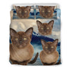 Cute Burmese Cat Print Bedding Set