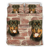 Laughing Rottweiler Dog Print Bedding Set