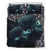 Lovely Ojas Azulas Cat Print Bedding Set