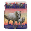 White Lusitano Horse Print Bedding Sets