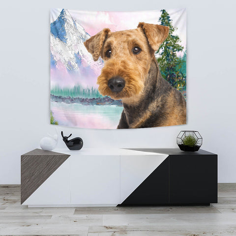 Cute Airedale Terrier Print Tapestry