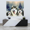 Laughing Alaskan Malamute Print Tapestry