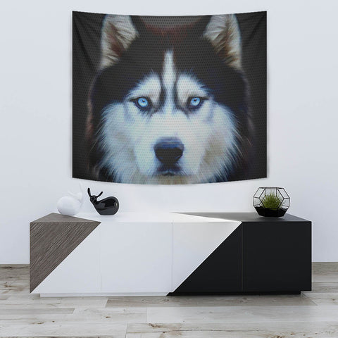 Siberian Husky Dog Art Print Tapestry